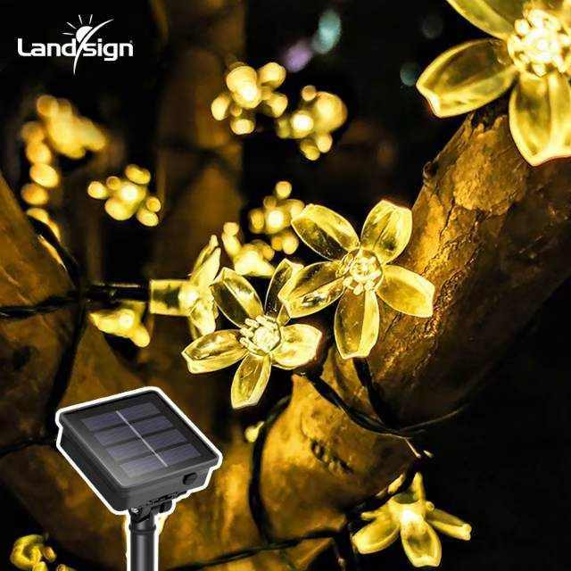 Solar-LED-Kirschblüten-Lichterkette für den Garten